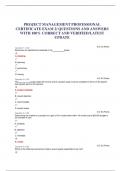 PROJECT MANAGEMENT PROFESSIONAL CERTIFICATE EXAM 2&sol; QUESTIONS AND ANSWERS WITH 100&percnt; CORRECT AND VERIFIED&sol;LATEST UPDATE