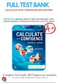 Test Bank Calculate with Confidence 7th Edition by Deborah C. Morris Chapter 1-25|Complete Guide A+