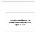 Test Bank for  Foundations of Finance, 10e (Keown/Martin/Petty) Latest & Updated 2024 A+