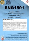 ENG1501 Assignment 2 &lpar;COMPLETE ANSWERS&rpar; 2024 &lpar;371427&rpar; - 11 June 2024