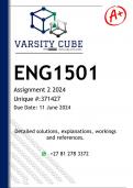 ENG1501 Assignment 2 &lpar;DETAILED ANSWERS&rpar; 2024 - DISTINCTION GUARANTEED