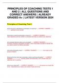 PRINCIPLES OF COACHING TESTS 1 AND 2 | ALL QUESTIONS AND CORRECT ANSWERS | ALREADY GRADED A+ | LATEST VERSION 2024