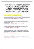 RCFE TEST PRACTICE TITLE 22 EXAM ACTUAL EXAM 2024 | 2 DIFFERENT EXAMS | 400 QUESTIONS AND CORRECT ANSWERS | ALREADY GRADED A+ | LATEST VERSIONS