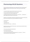 Pharmacology NCLEX Questions And Answers Exam Solution&sol;2024&period;