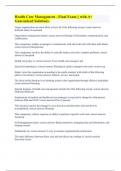 Health Care Management - Final Exam &vert;&vert; with A&plus; Guaranteed Solutions&period;