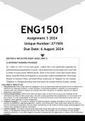ENG1501 Assignment 3 &lpar;ANSWERS&rpar; 2024 - DISTINCTION GUARANTEED
