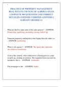 PRACTICE OF PROPERTY MANAGEMENT  REAL ESTATE COUNCIL OF ALBERTA EXAM  COMPLETE 100 QUESTIONS AND CORRECT  DETAILED ANSWERS &lpar;VERIFIED ANSWERS&rpar; &vert;  ALREADY GRADED A&plus;