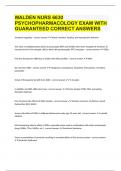 WALDEN NURS 6630 PSYCHOPHARMACOLOGY EXAM WITH GUARANTEED CORRECT ANSWERS