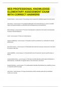 NES PROFESSIONAL KNOWLEDGE&colon; ELEMENTARY ASSESSMENT EXAM WITH CORRECT ANSWERS