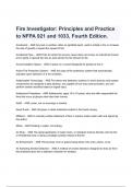 Fire Investigator: Principles and Practice to NFPA 921 and 1033, Fourth Edition Exam Questions and Answers 2024( A+ GRADED 100% VERIFIED).