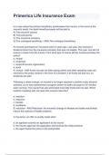 Primerica Life Insurance Exam  with complete solution
