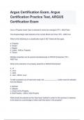 Argus Certification Exam, Argus Certification Practice Test, ARGUS Certification Exam with complete solution