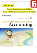 TEST BANK For Corporate Financial Accounting&comma; 16th Edition by Carl S&period; Warren Jeff Jones&comma; Verified Chapters 1 - 14&comma; Complete Newest Version