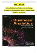 TEST BANK For Business Analytics&colon; Data Analysis & Decision Making&comma; 8th Edition by &lpar;S&period; Christian Albright&comma; 2024&rpar; Verified Chapters 1 - 19&comma; Complete Newest Version