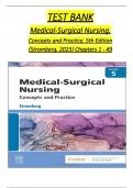 TEST BANK For Medical-Surgical Nursing, Concepts and Practice, 5th Edition (Stromberg, 2023), Verified Chapters 1 - 49, Complete Newest Version