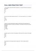 FULL GED PRACTICE TEST questions & answers