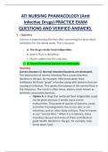 ATI PHAMACOLOGY &lpar;Anti  Infective Drugs&rpar; PRACTICE EXAM  QUESTIONS AND VERIFIED ANSWERS&period;