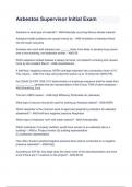 Asbestos Supervisor Initial Exam with complete solution