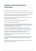 Asbestos Contractor Supervisor Examination with complete solution