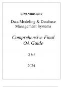 (WGU C792) NURS 6010 DATA MODELLING & DATABASE MANAGEMENT SYSTEMS EXAM 2024