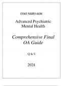 (WGU D343) NURS 6436 ADVANCED PSYCHIATRIC MENTAL HEALTH COMPREHENSIVE FINAL OA