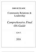 (WGU D408) HLTH 4430 COMMUNITY RELATIONS & LEADERHIP COMPREHENSIVE FINAL OA GUIDE