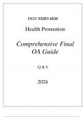 (WGU D121) NURS 6820 HEALTH PROMOTION COMPREHENSIVE FINAL OA GUIDE 2024