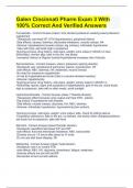 Galen Cincinnati Pharm Exam 3 With 100&percnt; Correct And Verified Answers 