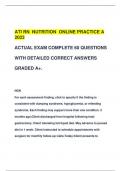 ATI RN NUTRITION ONLINE PRACTICE A  2023 ACTUAL EXAM COMPLETE 60 QUESTIONS WITH DETAILED CORRECT ANSWERS  GRADED A+.