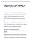 MA 105 EXAM 1 STUDY GUIDE (First institute Crystal Lake IL) QS & AS