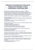 Salesforce Development Lifecycle &  Deployment Designer Actual  Certification Final Exam 2024
