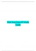 Med Surg Exam #3 Study Guide