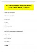 YVR D A test Questions & Correct Answers &vert;  Latest Update &vert;Already Graded A&plus;