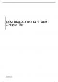 AQA GCSE BIOLOGY Paper 1 Higher Tier   QUESTION PAPER AND MARK SCHEME FOR JUNE 2023 8461/1H