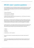 NR 222- exam 1 practice Questions & Answers Already Graded A+