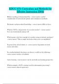 EDUC 673 Curriculum and Methods for Effective Instruction &lpar;D04&rpar; Question and answers latest update