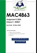 MAC4863 Assignment 2 (QUALITY ANSWERS) 2024
