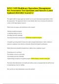 WGU C429 Healthcare Operations Management&colon; Pre-Assessment Test Questions and Answers Latest Updated 2024&sol;2025 Scored A&plus;
