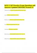 WGU C107 Practice Exam Questions and Answers Latest Updated 2024&sol;2025 Scored A&plus;