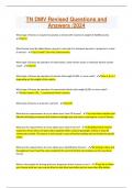 TN DMV Revised Questions and  Answers &sol;2024