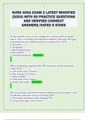 NURS 405A EXAM 2 LATEST MODIFIED  &lpar;2024&rpar; WITH 50 PRACTICE QUESTIONS  AND VERIFIED CORRECT  ANSWERS&sol;RATED 5 STARS