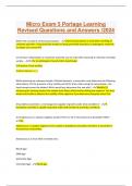 Micro Exam 5 Portage Learning Revised Questions and Answers &sol;2024