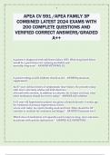 APEA CV 591 /APEA FAMILY 3P  COMBINED LATEST 2024 EXAMS WITH  200 COMPLETE QUESTIONS AND  VERIFIED CORRECT ANSWERS/GRADED  A++
