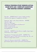 STERILE PROCESS STUDY SESSION ACTUAL  EXAM WITH 100&plus; COMPLETE QUESTIONS  AND VERIFIED CORRECT ANSWERS