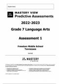 ENG MISC Mastery View Predictive Assessments Grade 7 Language Arts Assessment 1 2024