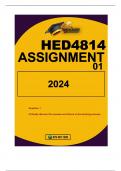 HED4814 ASSIGNMENT 01 DUE 2024......