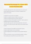Abnormal Psychology Ch 1 Exam-100&percnt; Correct Answers 2024