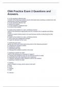  CNA Practice Exam 2 Questions and Answers.