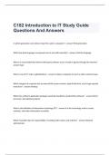  C182 Introduction to IT Study Guide Questions And Answers