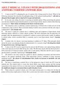 ADULT MEDICAL 3 EXAM 3 WITH 200 QUESTIONS AND ANSWERS &lpar;VERIFIED ANSWERS 2024&rpar;